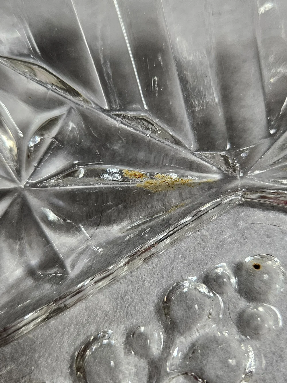 Vintage Clear Pressed Glass Fruit Plates